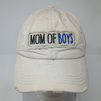 Mom Of Boys Strapback Hat Tan One Size Adjustable KB ETHOS Vintage