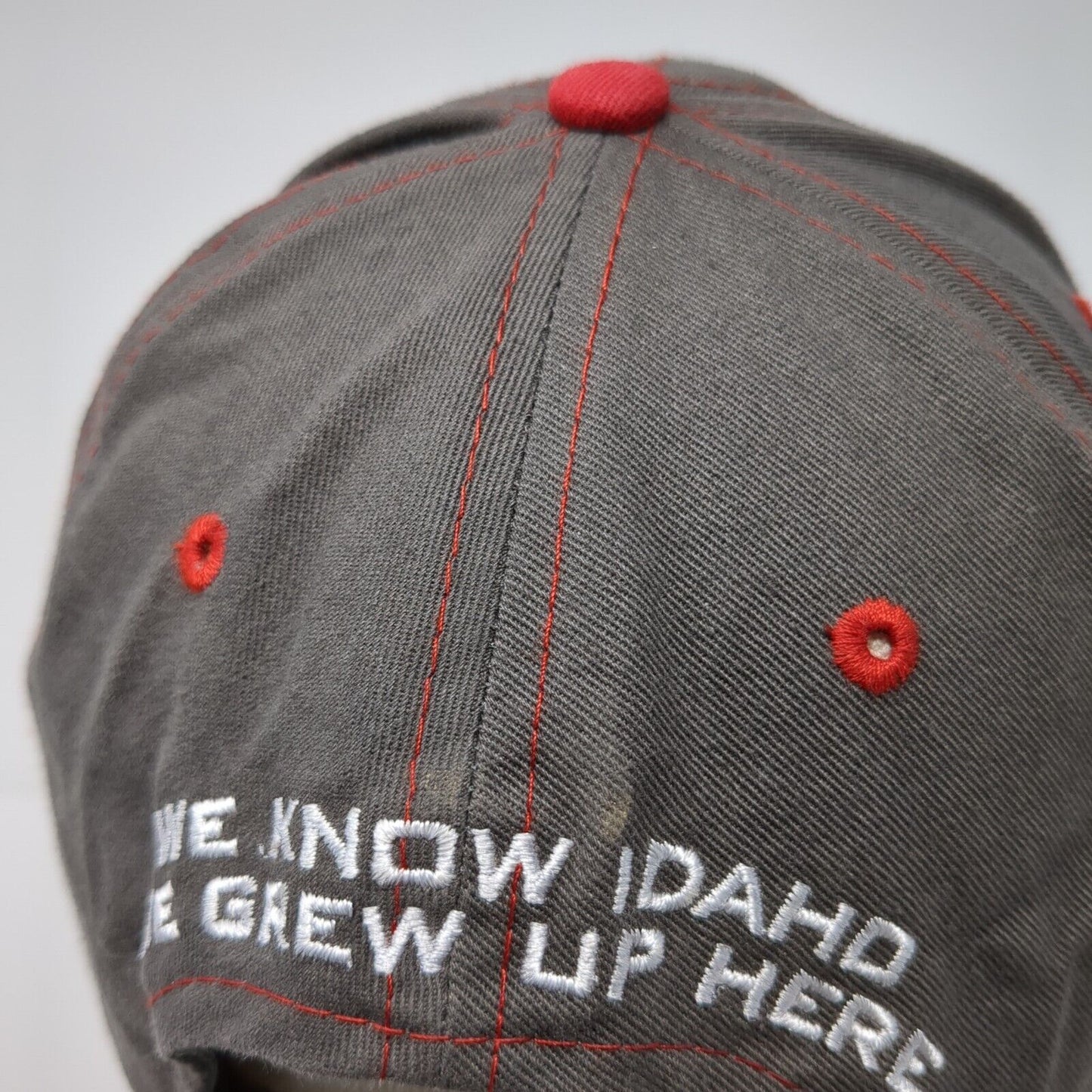 Farm Bureau Ins We Know Idaho We Grew Up Here Strapback Hat Gray OS Buck's Bags