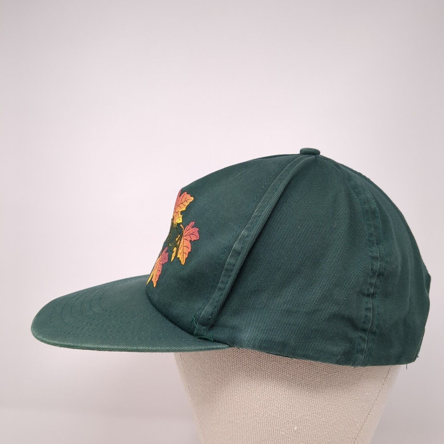 Canada Snapback Hat Green One Size Adjustable Embroidered Patriotic 6 Panel