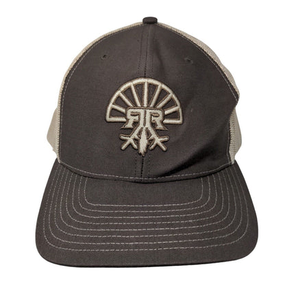 Richardson Snapback Trucker Hat Brown One Size Adjustable Embroidered Mesh Back