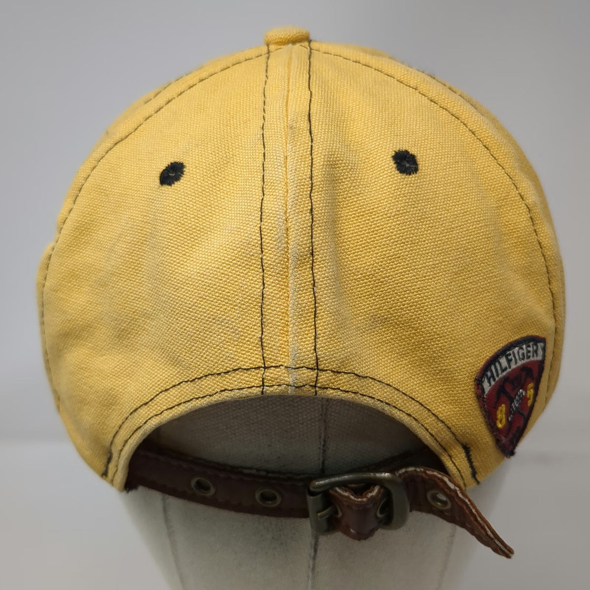 Tommy Hilfiger Baseball Cap Yellow OSFM Expedition Series Leather Strapback Hat