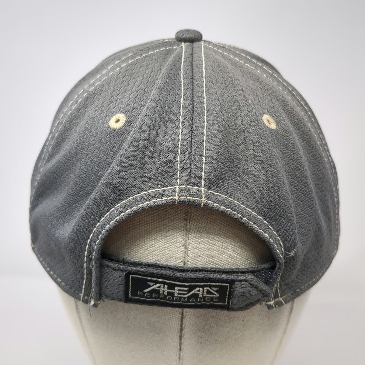 Ahead Gray Baseball Cap One Size Bombardier Challenger Logo Strapback Hat Mesh