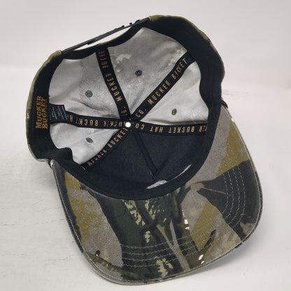 Mucker Bucket 5 Panel Green One Size Hat Duck Camo Rope Snapback Outdoor Hunting