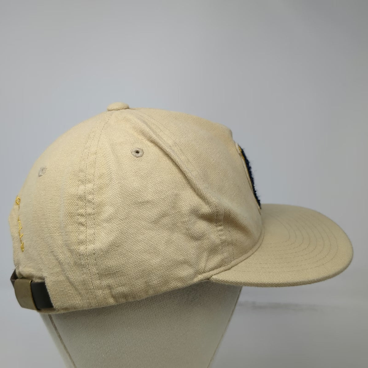 Pendleton Woolen Mills Yupoong 5 Panel Beige Hat OSFM Leather Strapback Patch
