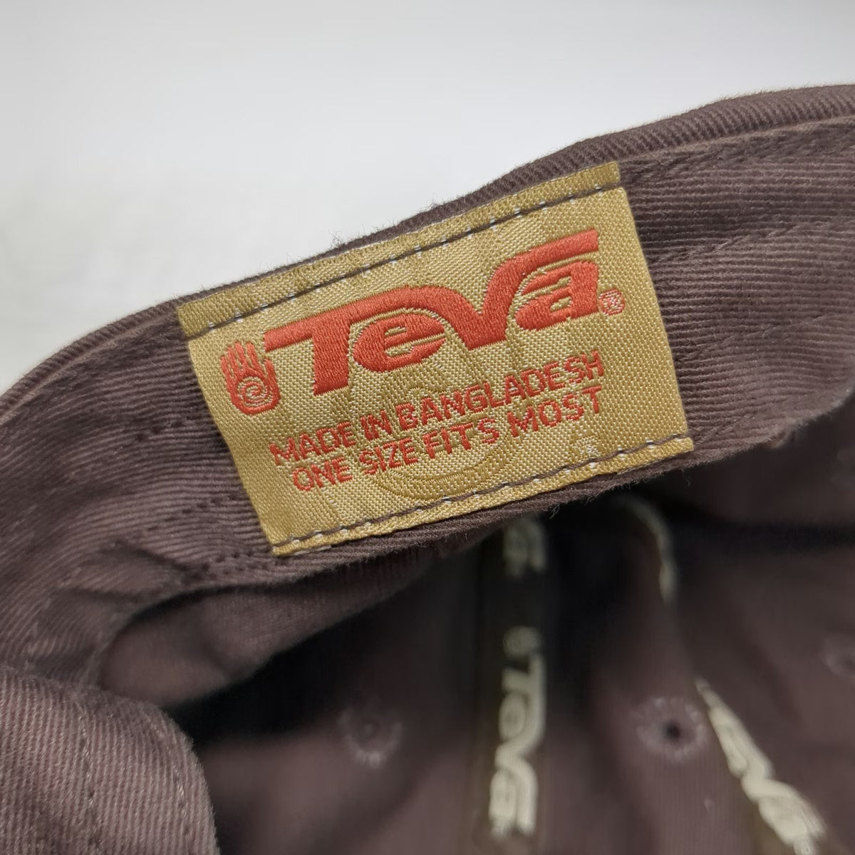 Teva Baseball Cap Brown One Size Slideback Embroidered Logo Outdoor Active Hat