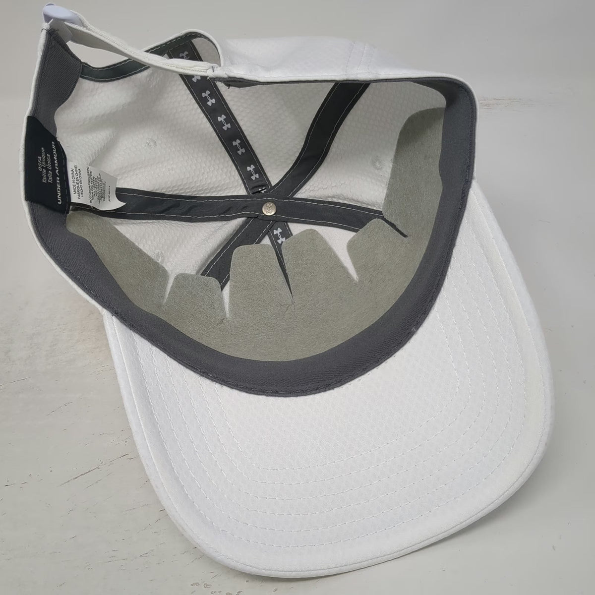 Under Armour Baseball Cap White One Size Strapback Portland Open WinCo Golf Hat