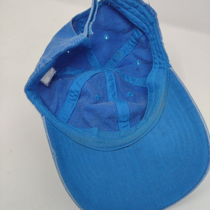 Unbranded Strapback Hat Blue One Size Lightweight Vented Holes 6 Panel Blank