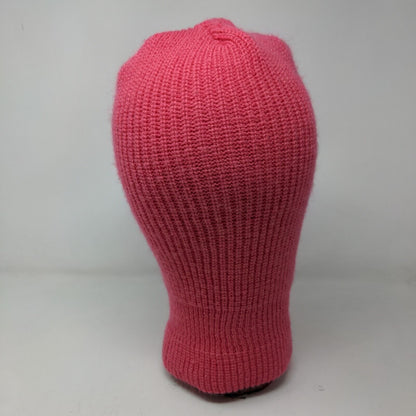 Top Headwear Women's Knit Facemask Hat Pink Patch Logo Eye Mouth Holes