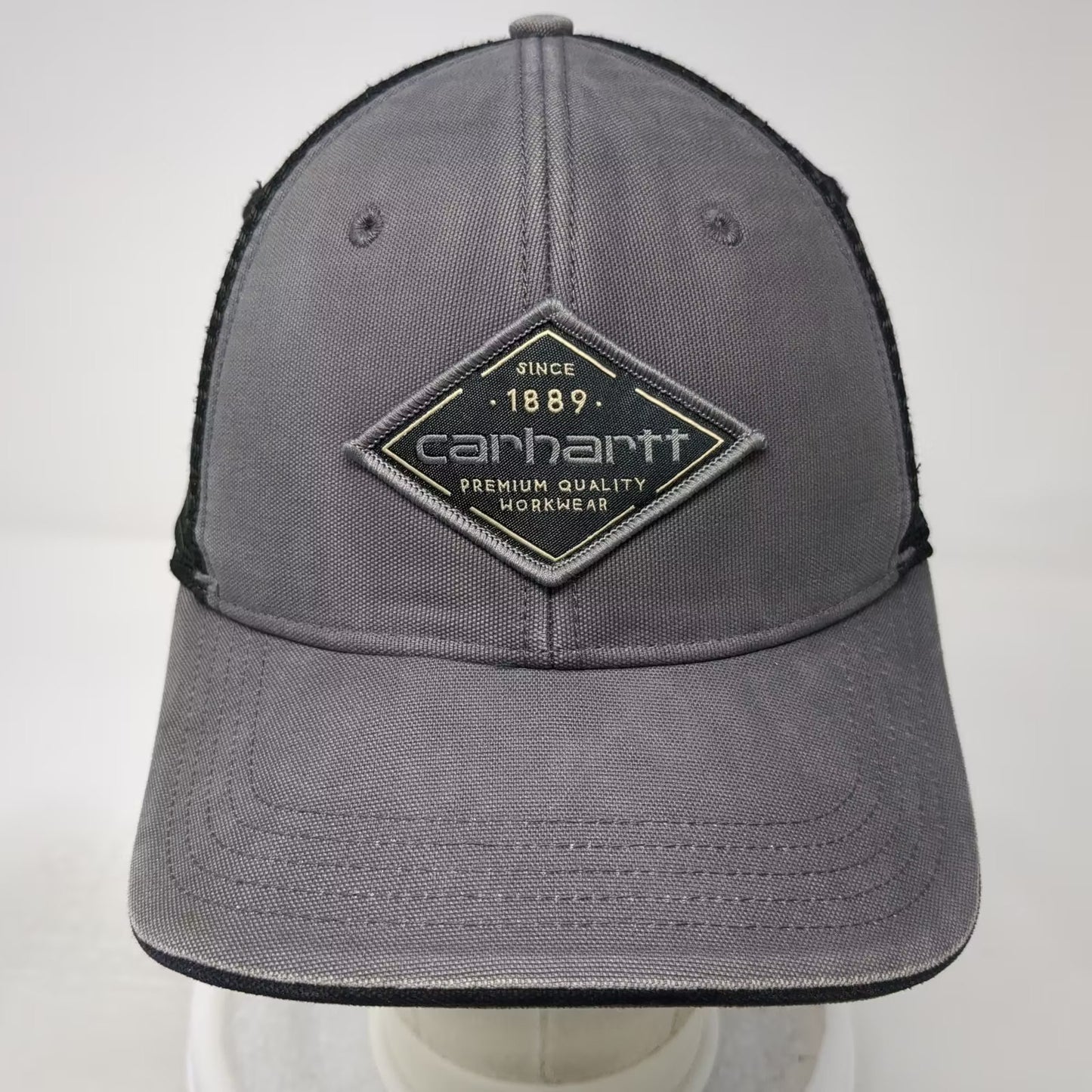 Carhartt Gray Trucker Hat One Size Mesh Snapback Workwear Embroidered Patch