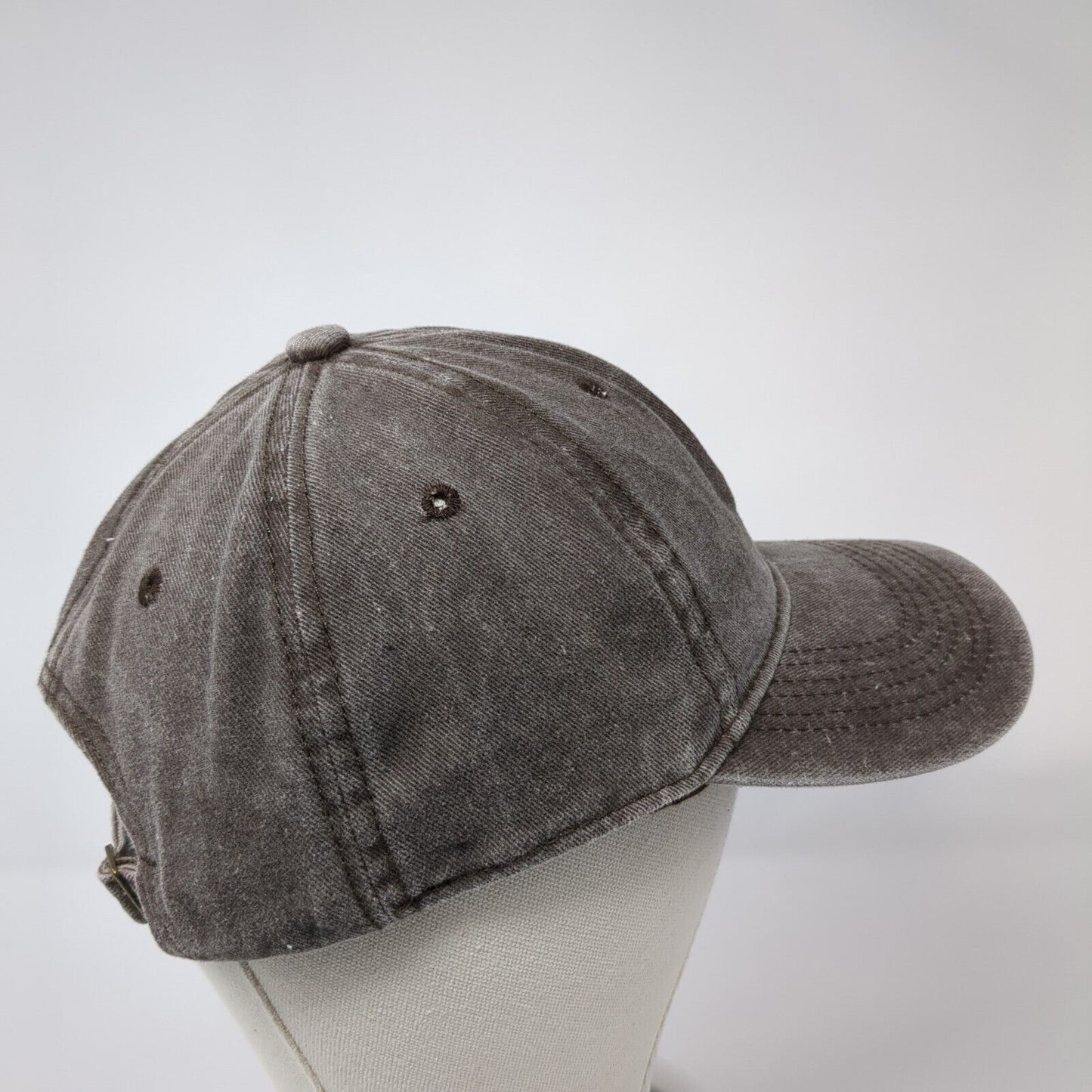 Smiley Face Slideback Hat Brown One Size Adjustable Solid 6 Panel