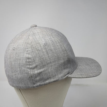 Flexfit Baseball Cap Gray M Heathered Fabric Sun Patch Structured Fitted Hat