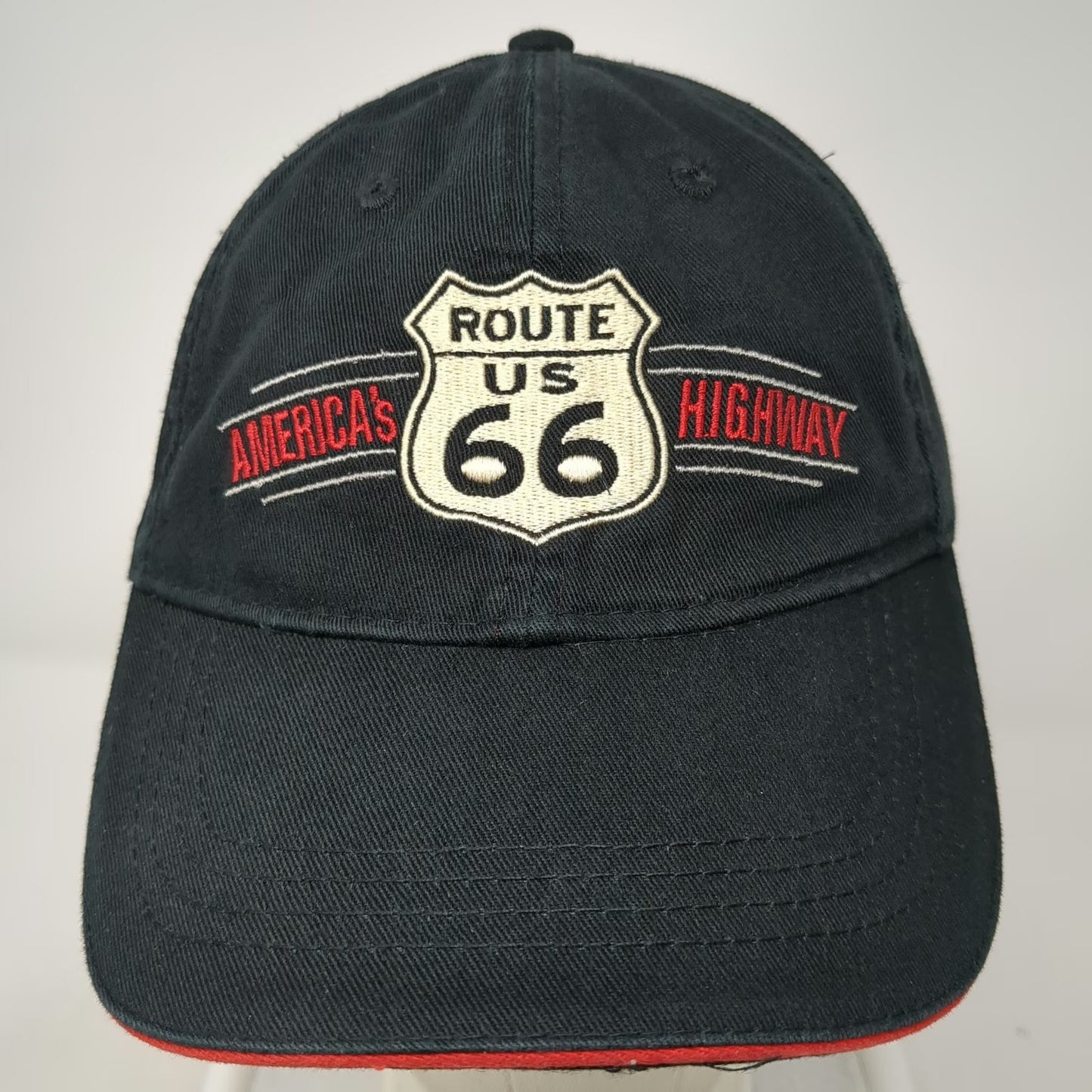Open Road Route 66 America's Highway Baseball Cap Black One Size Strapback Hat