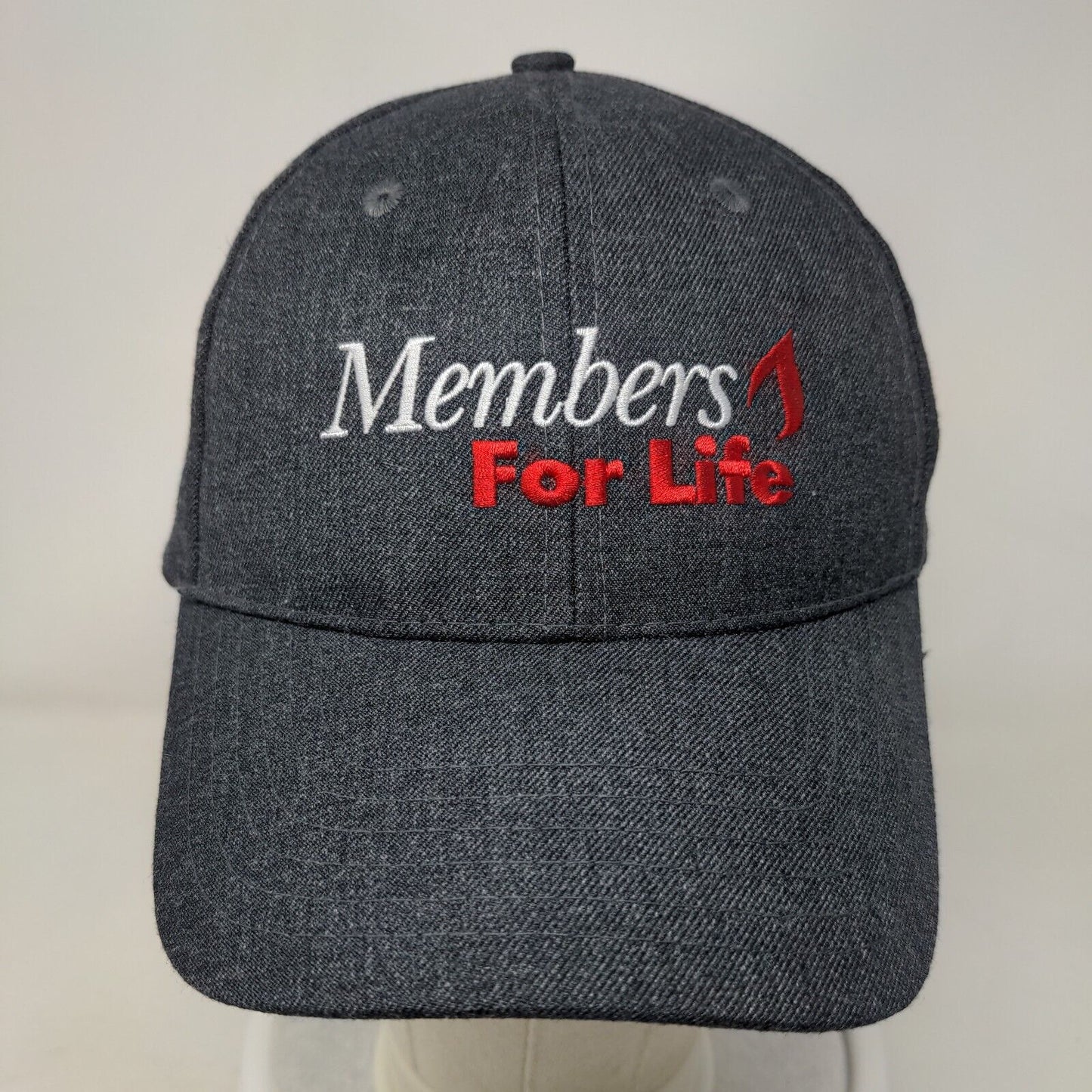Members For Life Strapback Hat Gray One Size American Red Cross 6 Panel