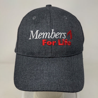 Members For Life Strapback Hat Gray One Size American Red Cross 6 Panel