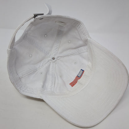 American Flag Slideback Hat White One Size Adjustable Embroidered