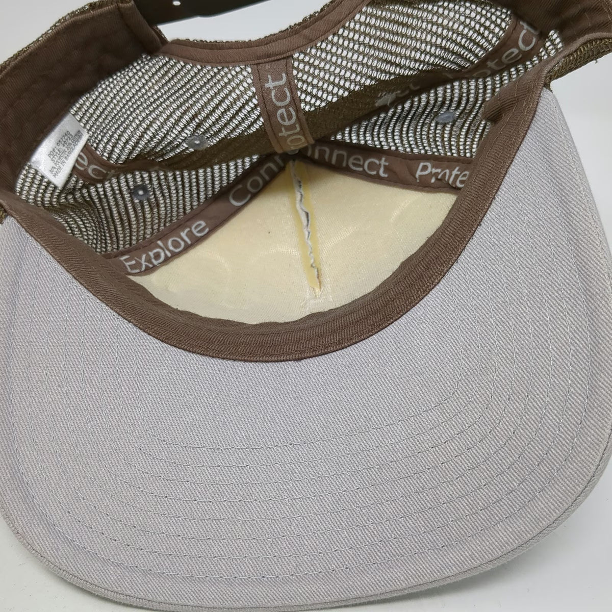Katherine Homes Trucker Hat Gray Brown One Size Landscape Waterfall Art Hat