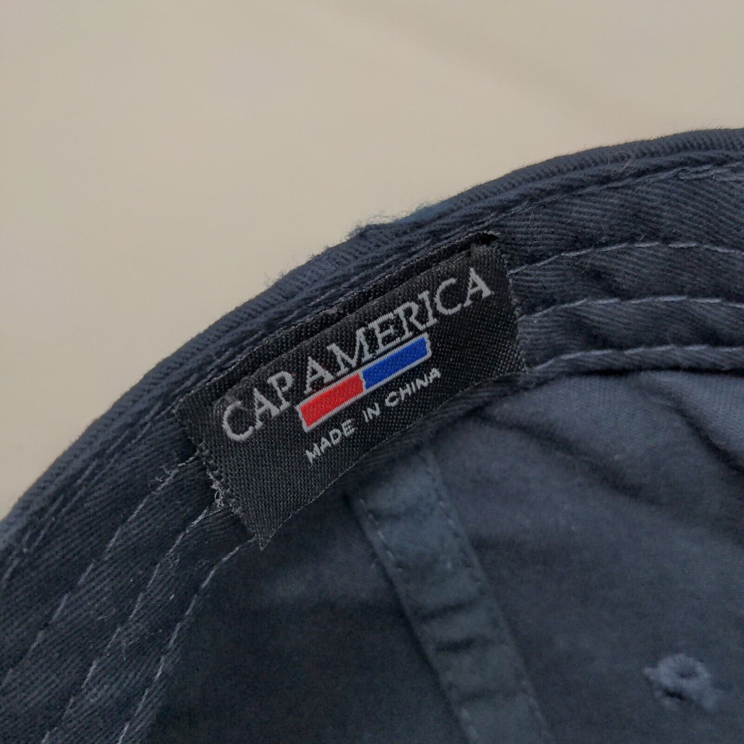 Cap America Men's Slideback Hat Blue Embroidered PS Logo Adjustable