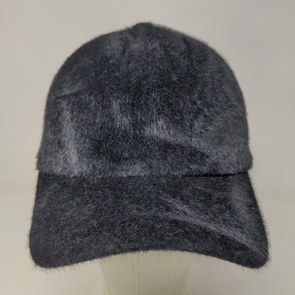 Unbranded Women's Slideback Hat Black Adjustable Fuzzy Furry 100% Polyester