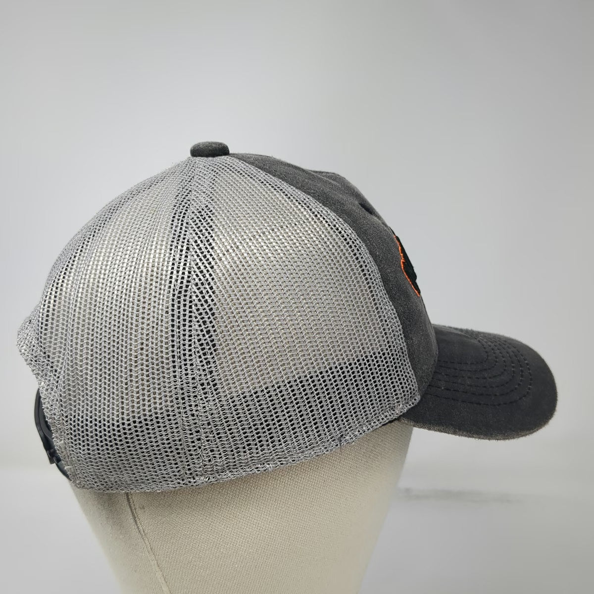 Mossy Oak Trucker Hat Gray One Size Snapback Mesh Embroidered Logo 1986 Branch