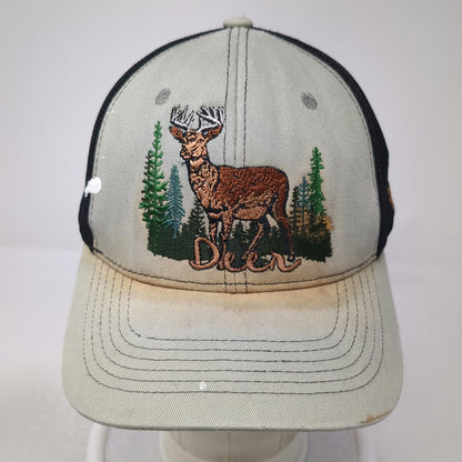 Top Level Trucker Hat Green One Size Deer Wildlife Mesh Snapback Hunting Woods