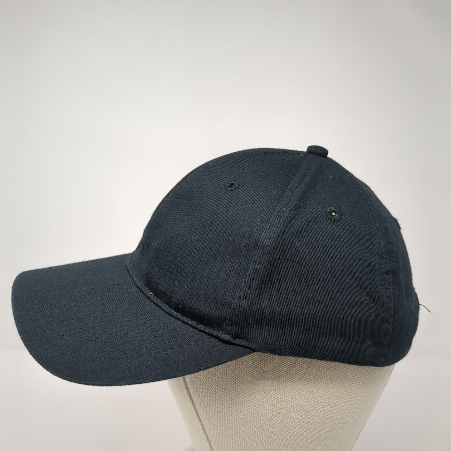 Pizza Strapback Hat Black One Size Adjustable Embroidered Port & Company
