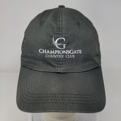 Championsgate Country Club Strapback Hat Black Classic Cut 6 Panel Ahead