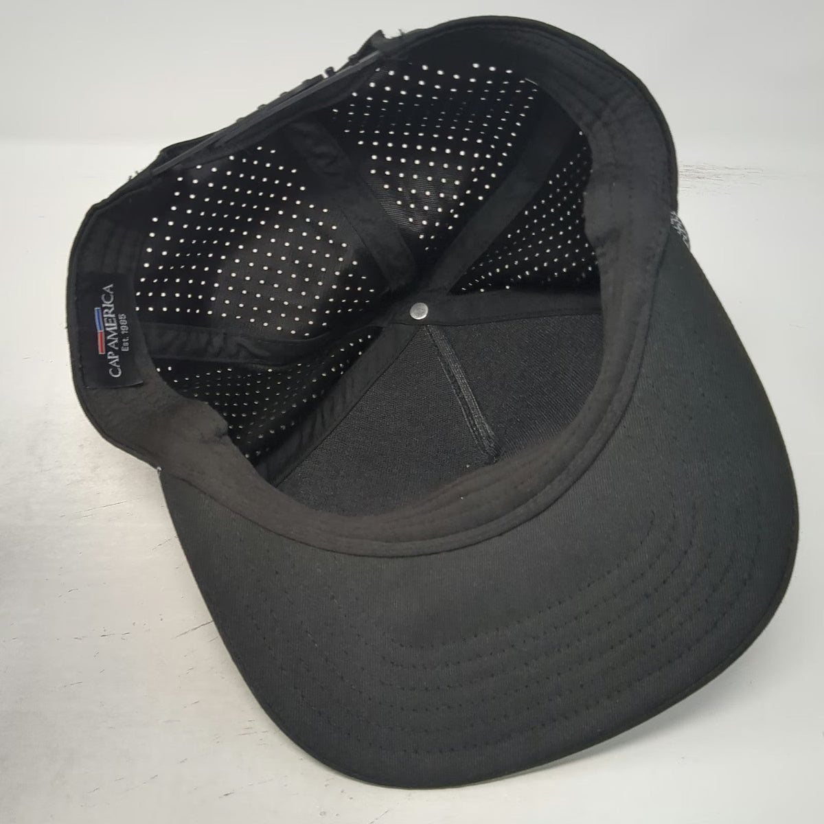 Cap America Trucker Hat Black One Size Snake River Farms Rope Patch Perforated