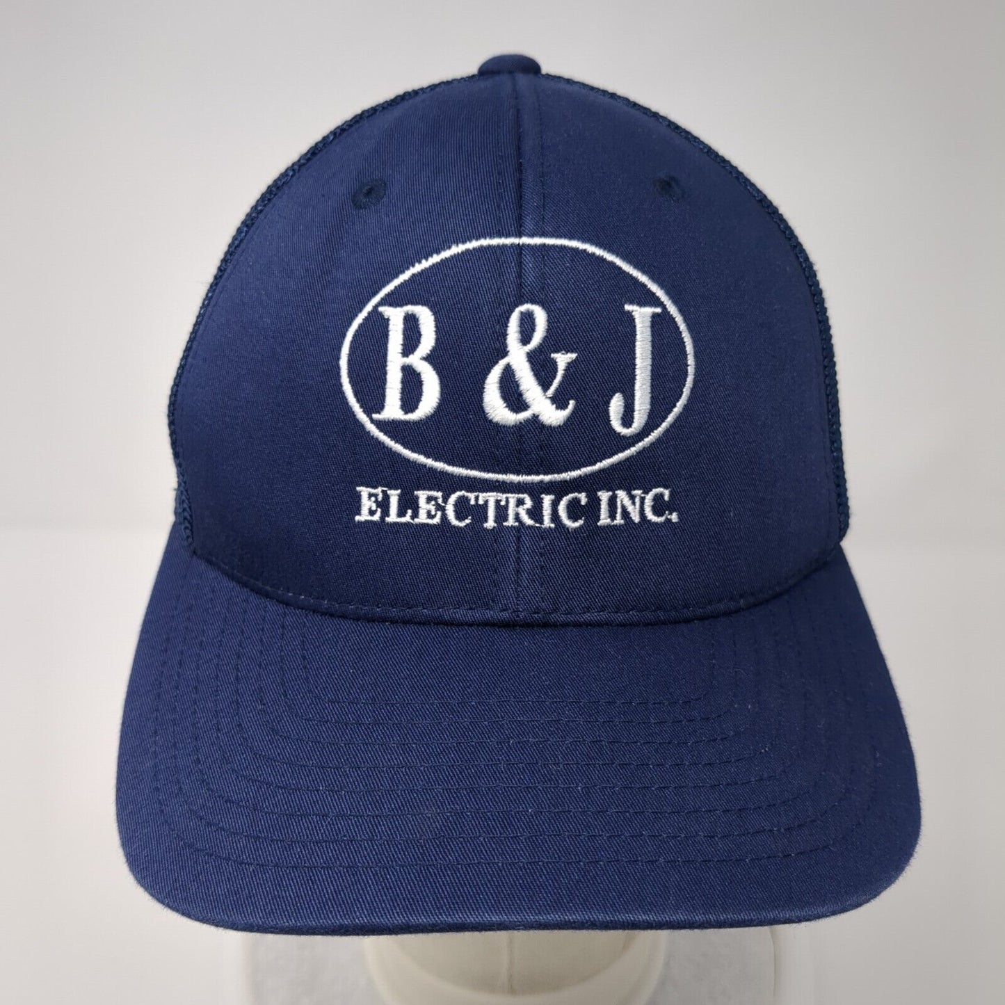 B&J Electric Inc. Fitted Mesh Back Trucker Hat Blue One Size Flexfit
