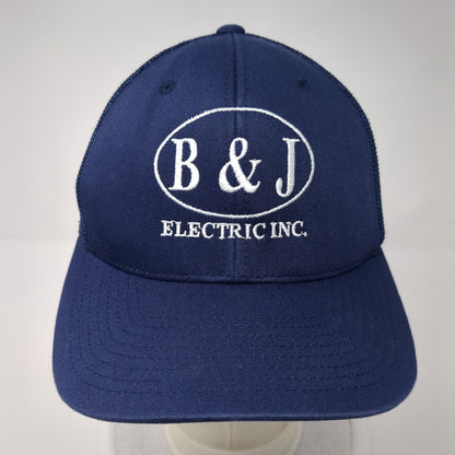 B&J Electric Inc. Fitted Mesh Back Trucker Hat Blue One Size Flexfit