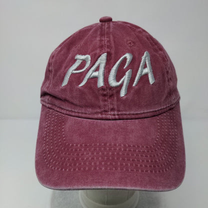 Paga Slideback Hat Red OSFA Adjustable Embroidered Solid 6 Panel