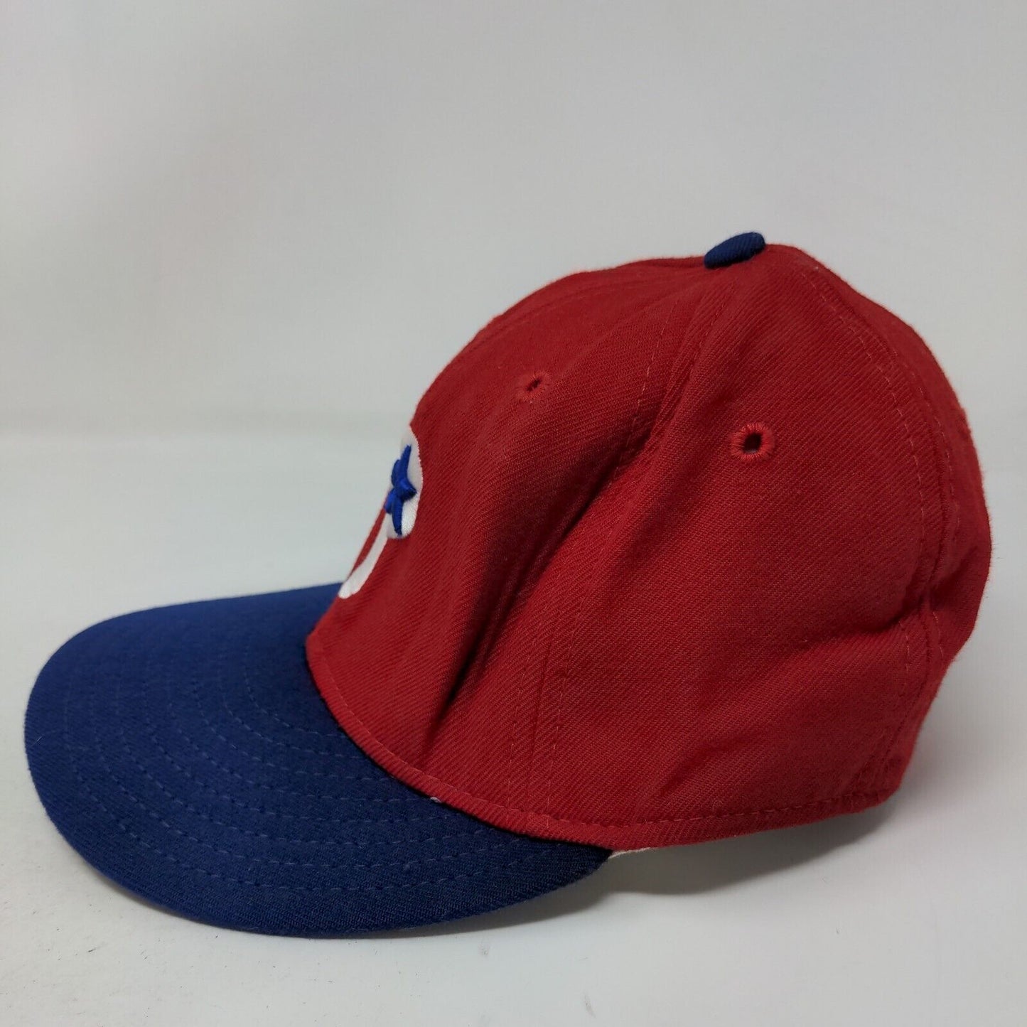 New Era Mens Fitted Hat Red 6 7/8 Philadelphia Phillies Embroidered Logo 59Fifty