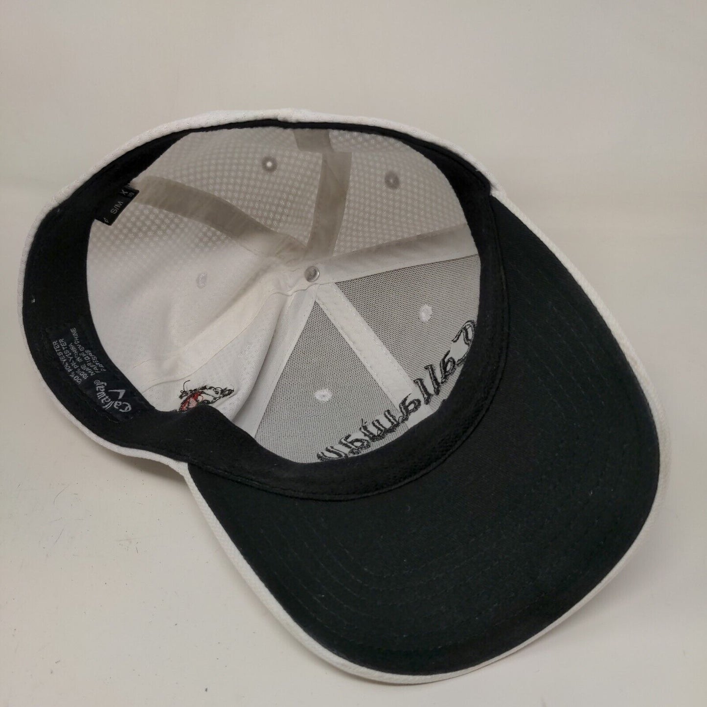 Callaway Men's Fitted Hat White Size S/M Embroidered Odyssey Golf Club Logo