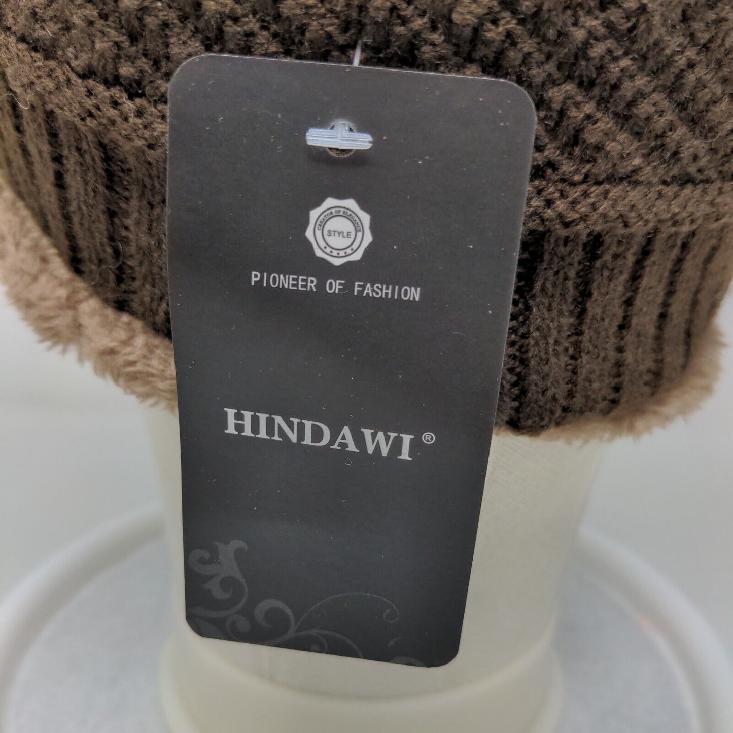 Hindawi Men's Knit Beanie Cap Hat Cable Knit Brown W/Tags 100% Acrylic
