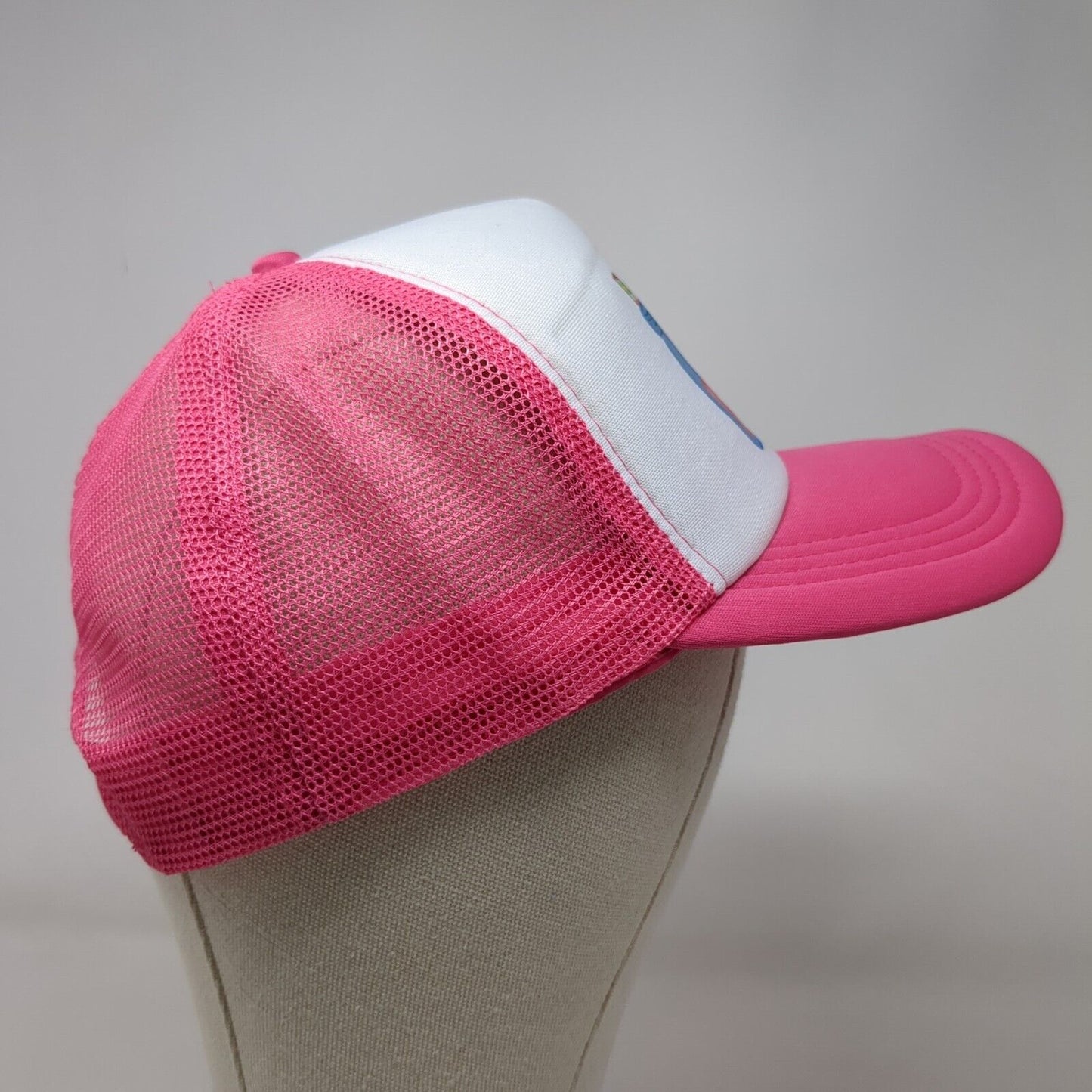 Summer Sippin' Snapback Trucker Hat Pink OSFA Mesh Back Adjustable