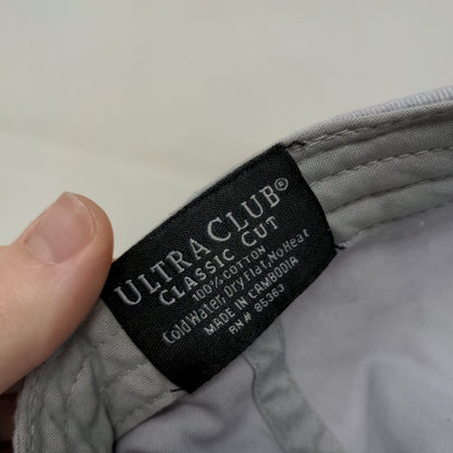 Ultra Club Men's Strapback Hat Gray Graphic Logo Team Ohio Pink Door Logo Cotton