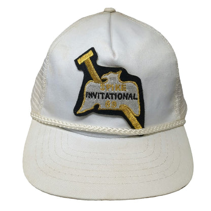 AmaPro Trucker Hat White One Size Spike Invitational 89 Mesh Snapback Patch