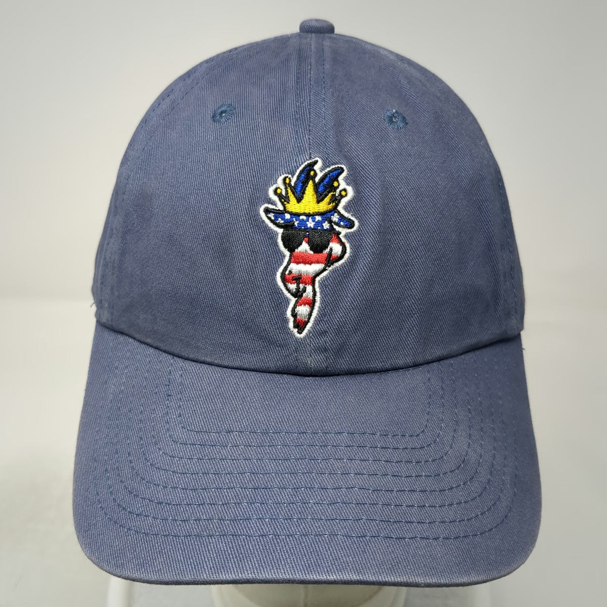 GOAT USA Baseball Cap Blue Red White One Size Slideback Cotton Mascot Logo Hat
