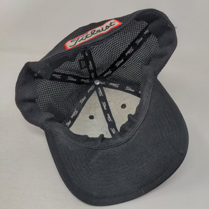 Titleist Fitted Mesh Back Hat Black Medium-Large Embroidered New Era