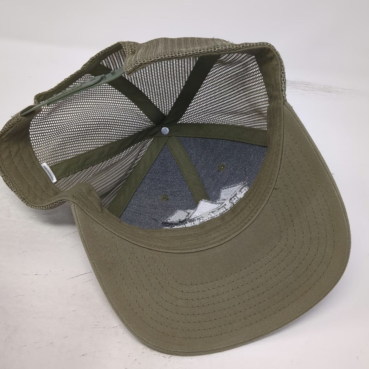 Richardson 115 Trucker Hat Green L Premier Aggregates Mesh Back Snapback