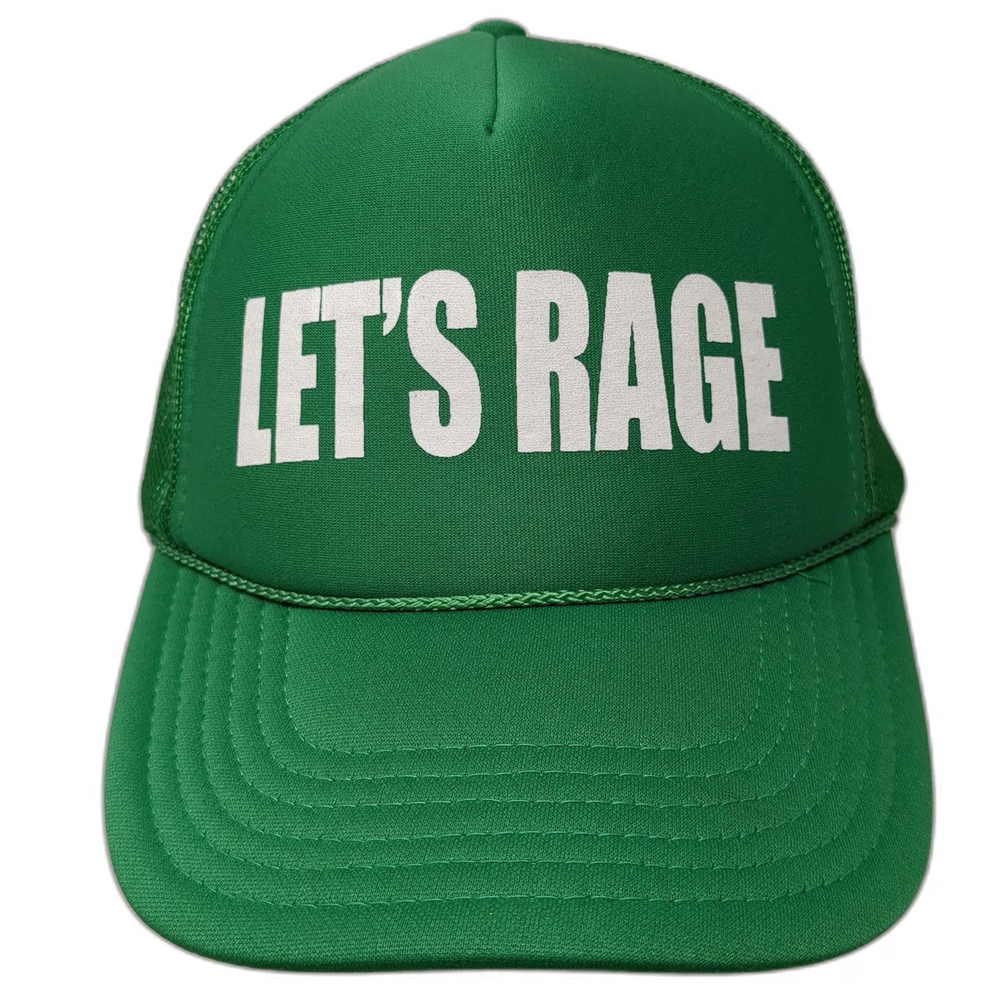 OTTO Trucker Hat Green One Size Mesh Snapback Rope Lets Rage Foam Graphic Hat