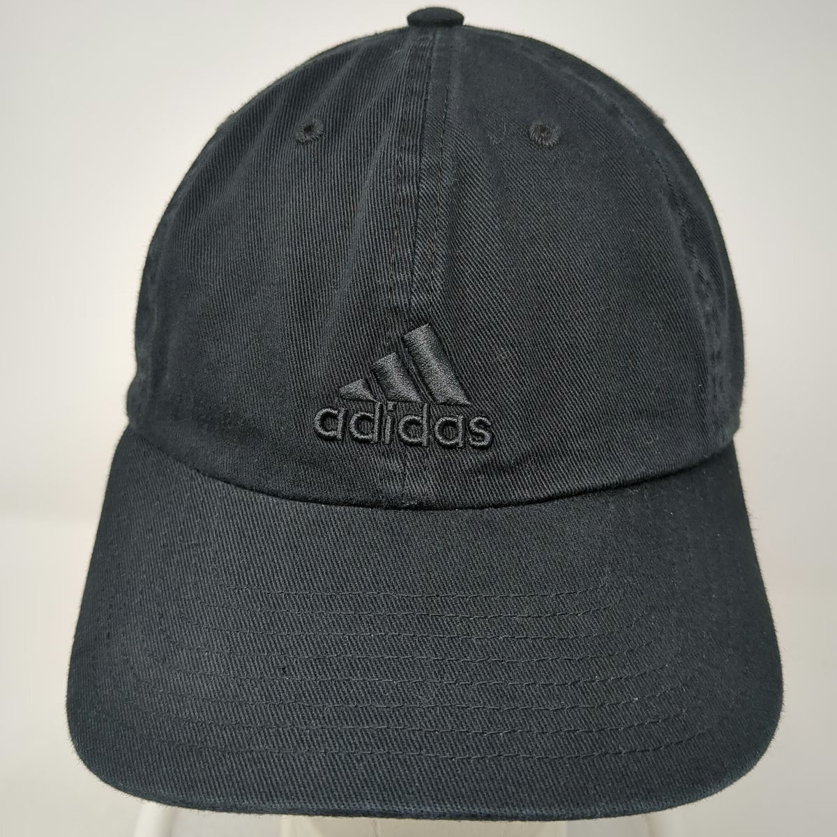 Adidas Baseball Cap Black One Size Tonal Logo Adjustable Slideback Sport Hat