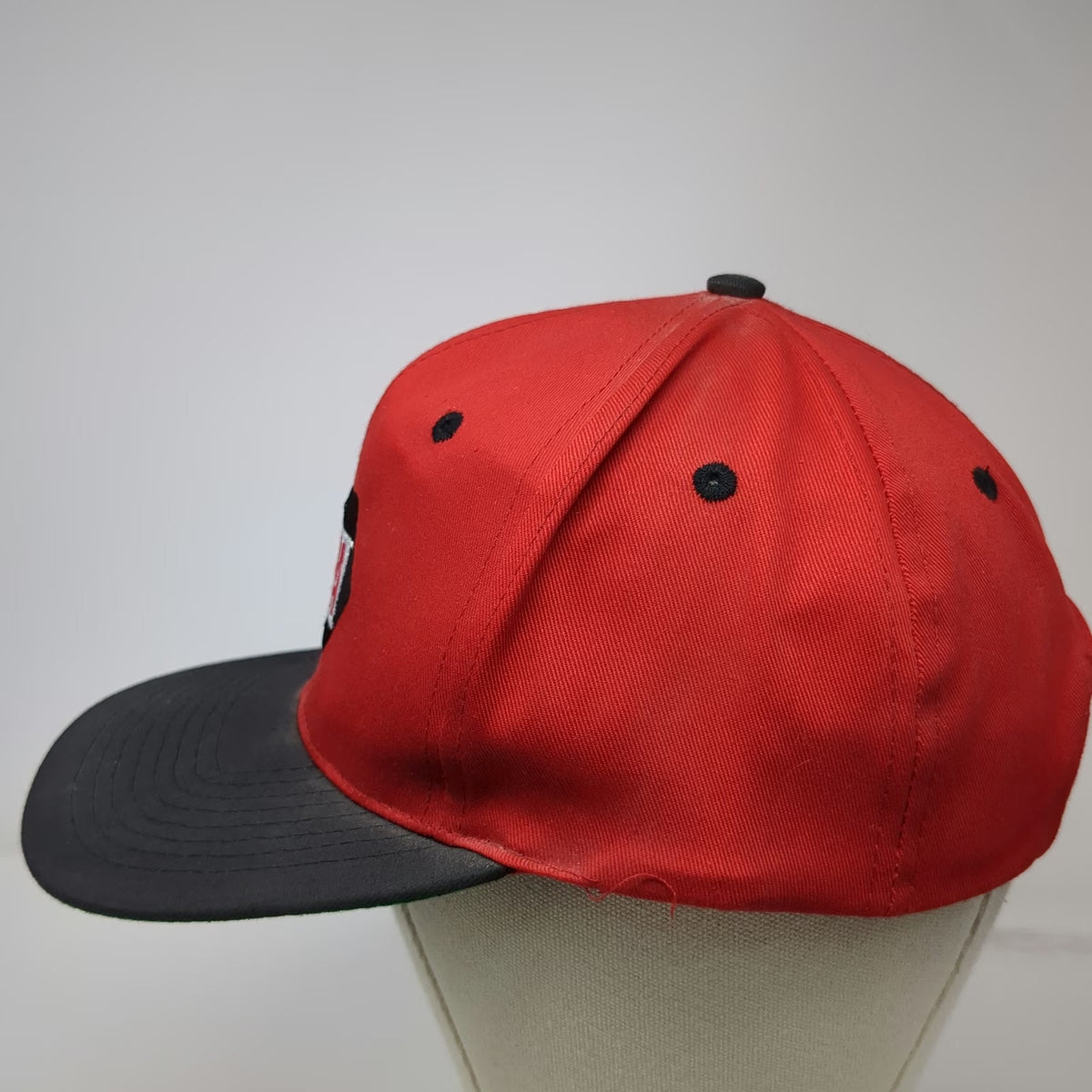 NAPA Snapback Hat Red Black One Size Green Underbrim Structured Baseball Cap