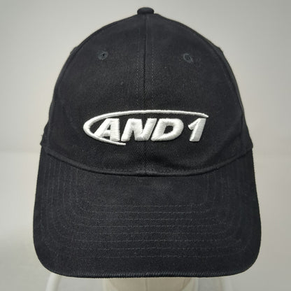 AND 1 Baseball Cap Black M Embroidered Logo Stretch Fit Curved Brim Hat