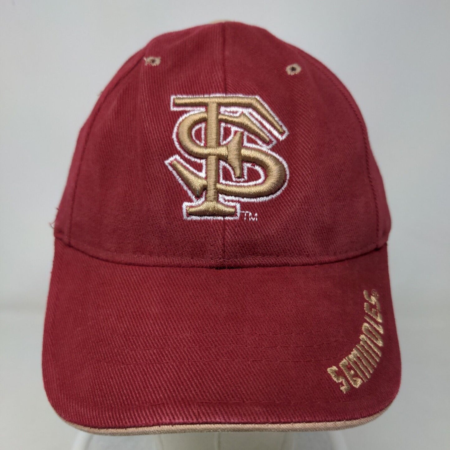 Team Pride Men's Strapback Hat Red Florida State Seminoles Embroidered Logo