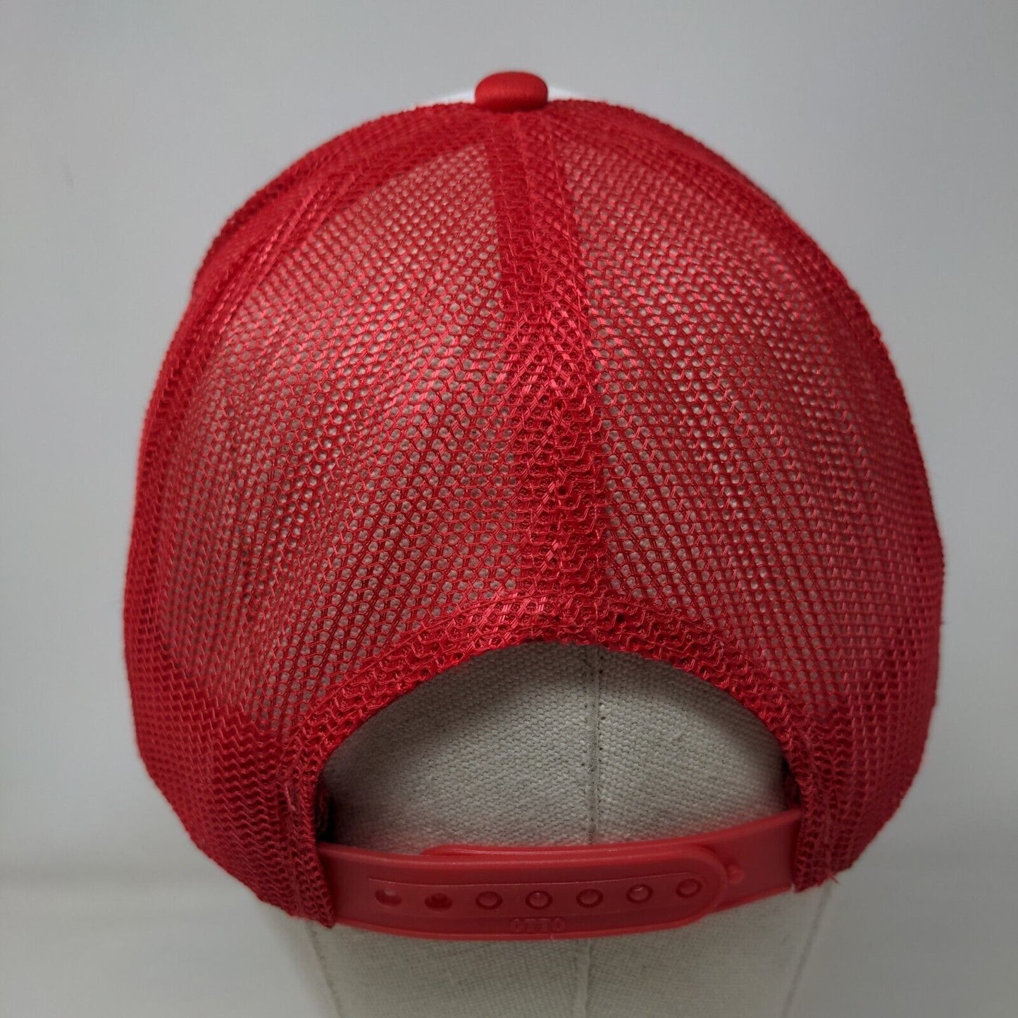 Otto Snapback Trucker Hat Red OSFM Adjustable Mesh Back Blank Rope Polyester