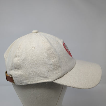 Familia Heart Slideback Hat Beige One Size Adjustable Leather Strap