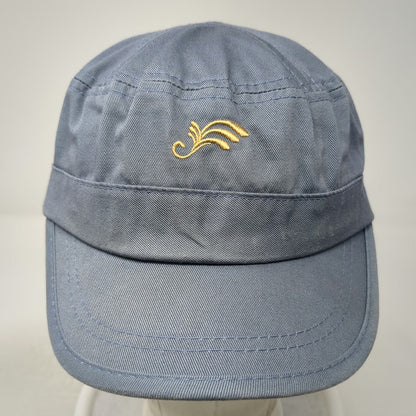 Town Talk Army Cap Blue One Size Cotton Strapback Scroll Graphic Twill Flat hat