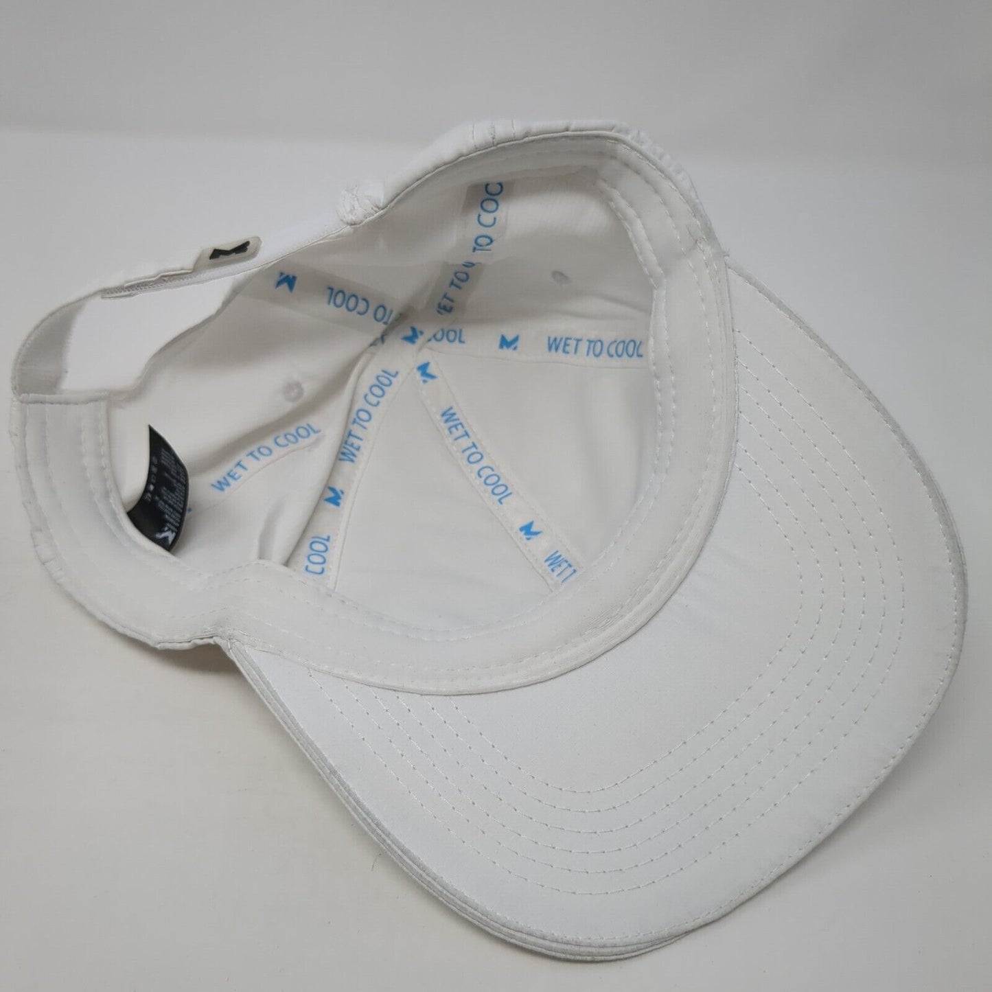 Mission Strapback Hat White One Size Adjustable 6 Panel Wet To Cool Blank