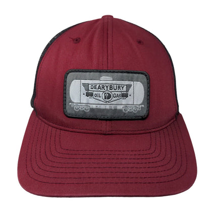 Dearybury Oil Gas Snapback Trucker Hat Red One Size Adjustable Mesh Back