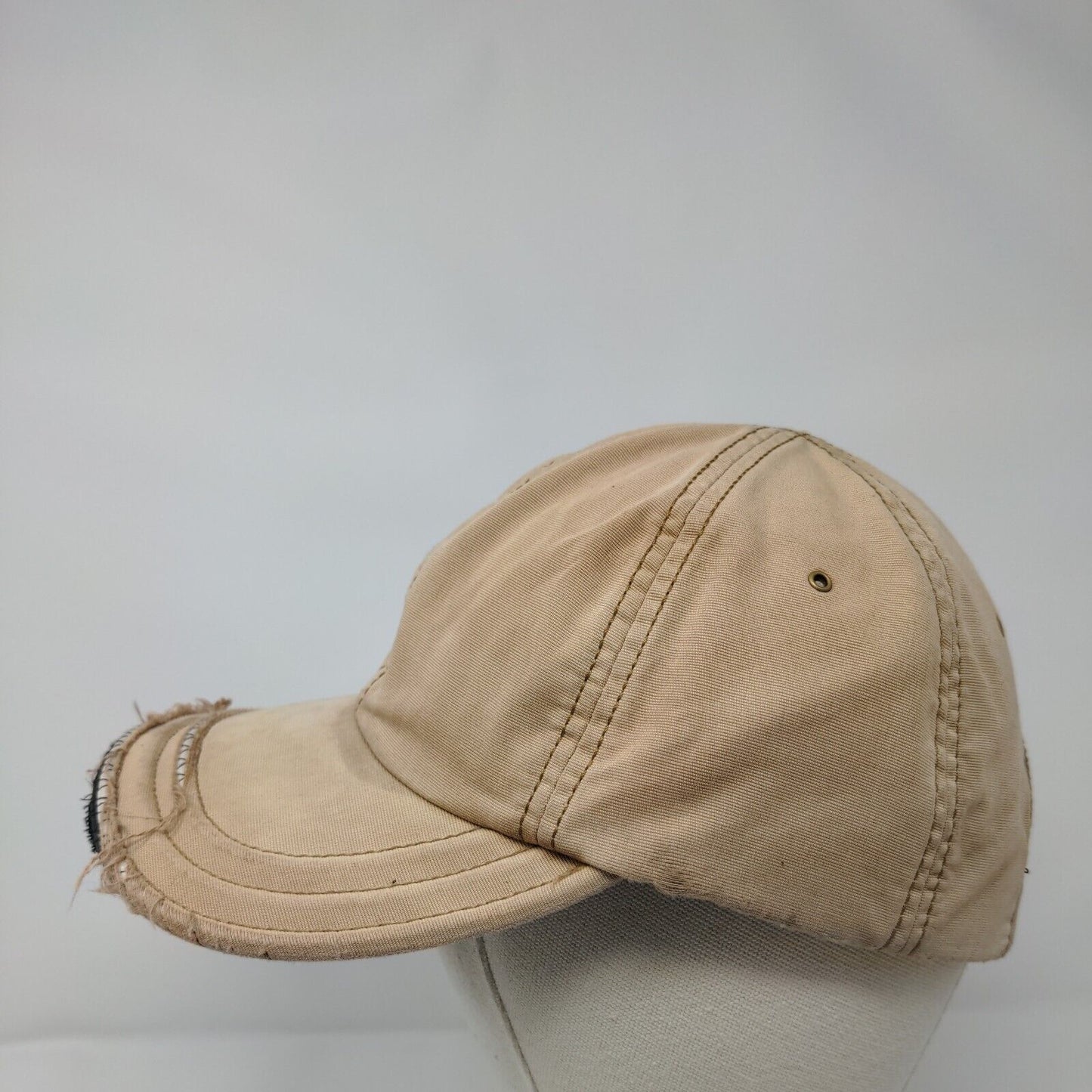 Unbranded Slideback Hat Tan One Size Adjustable Solid Blank Vent Holes